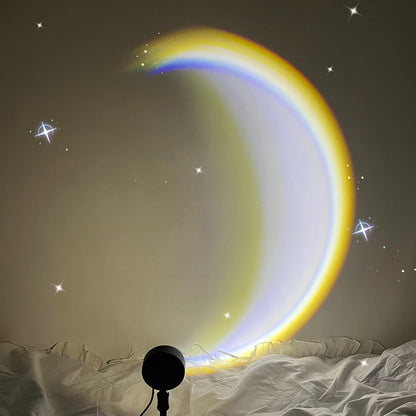 Lunar Glow: Rainbow Neon USB Moon Lamp for Bedroom Ambiance