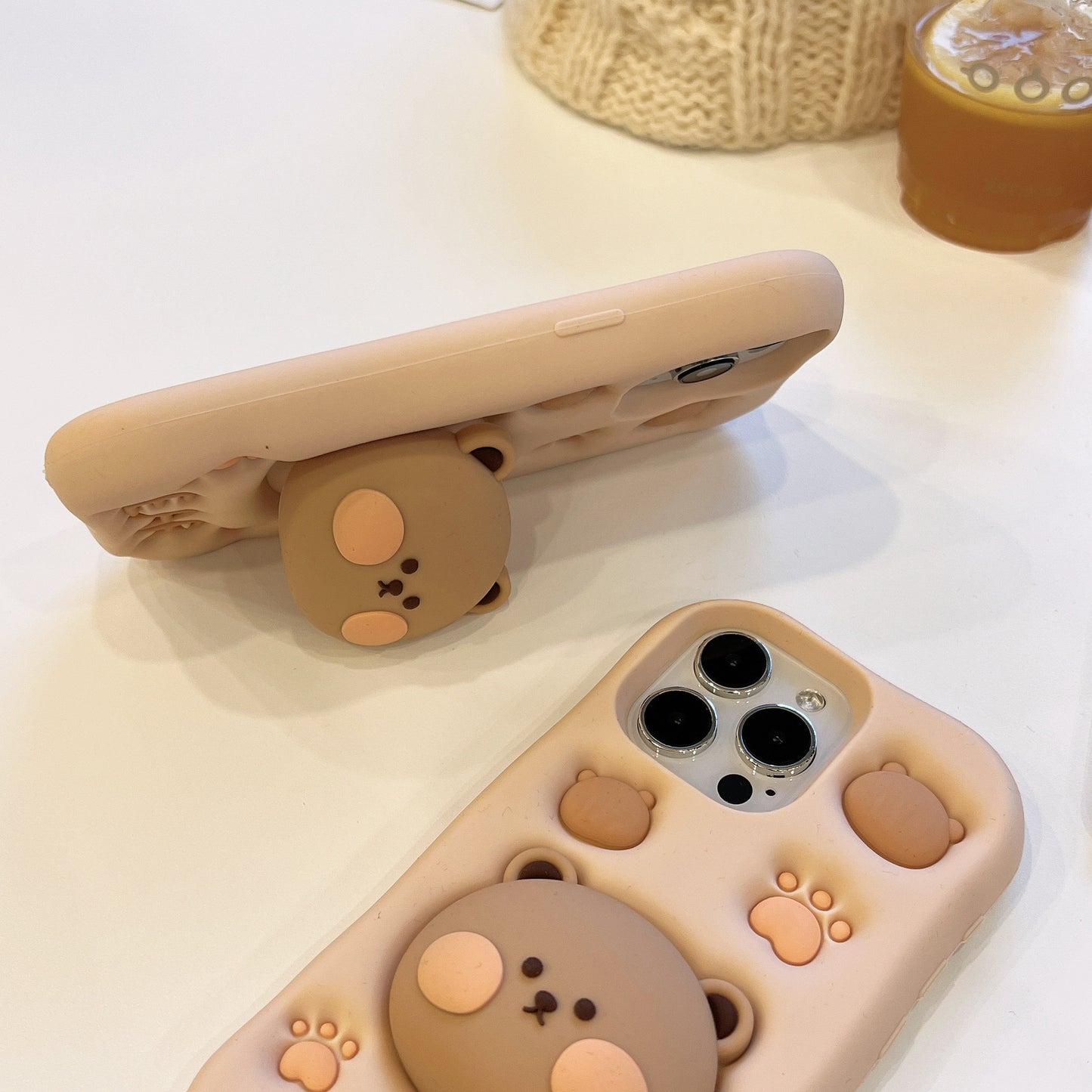 Un-bear-ably Cute: Adorable Silicone Phone Case with Bear Stand