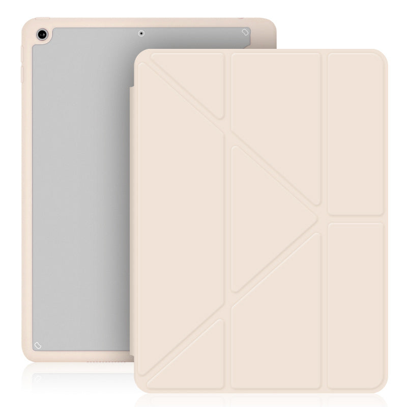 Fold Guard: Acrylic Y-Folding Soft Leather Case with Pen Slot for iPad