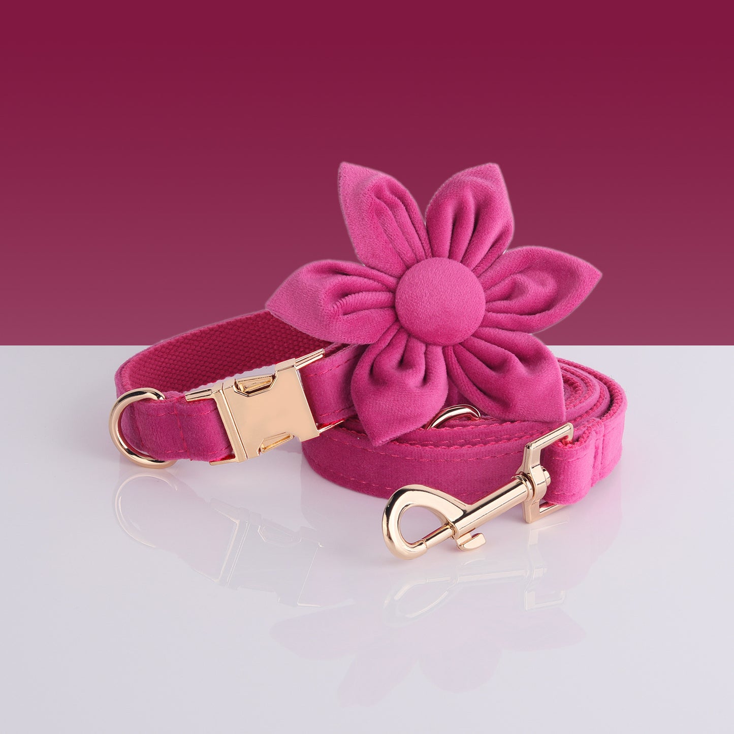 Style Paws: Rose Pink Fashion Personality Pet Collar with Flower Design