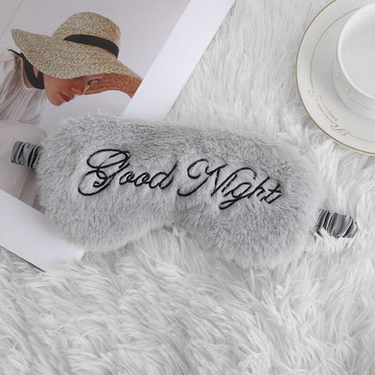 Snuggly Script: Plush Embroidered Lettered Sleep Mask