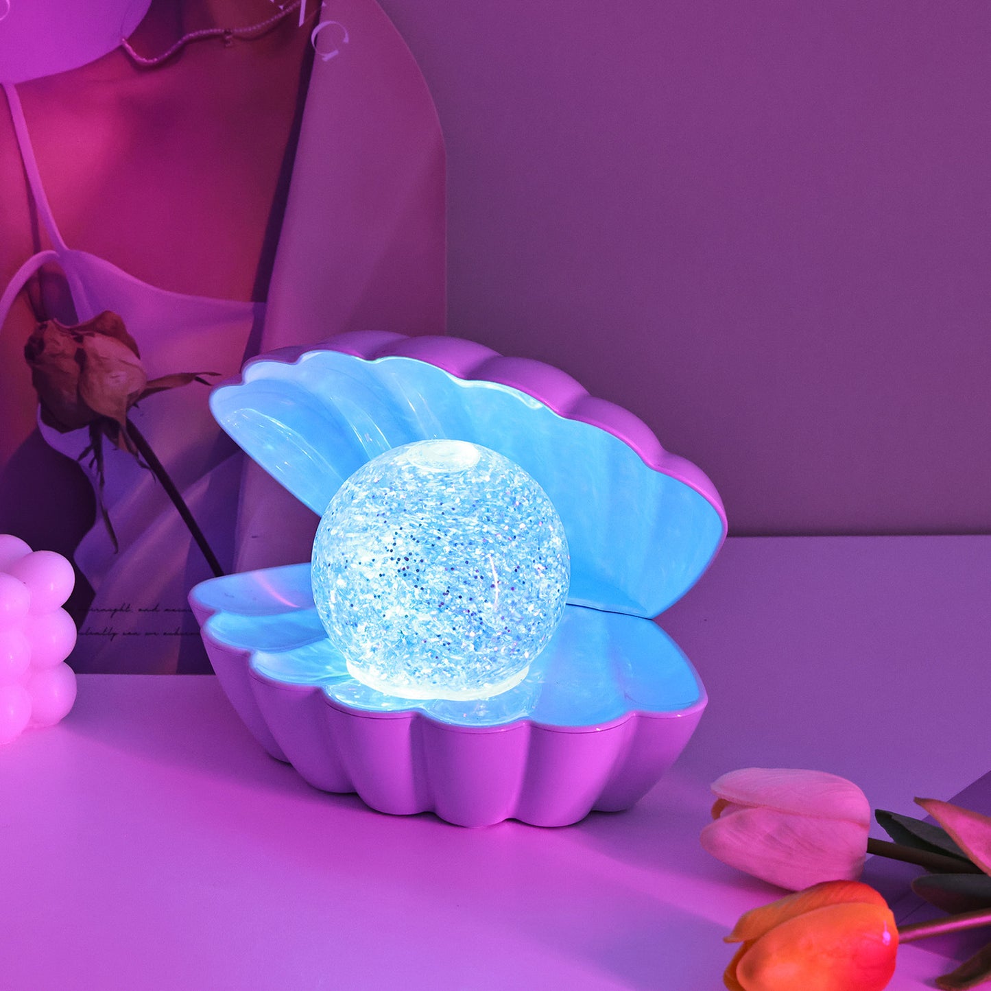 Shell Glow: Neon Ambience Light, Decorative Shell-Shaped Small Night Lamp