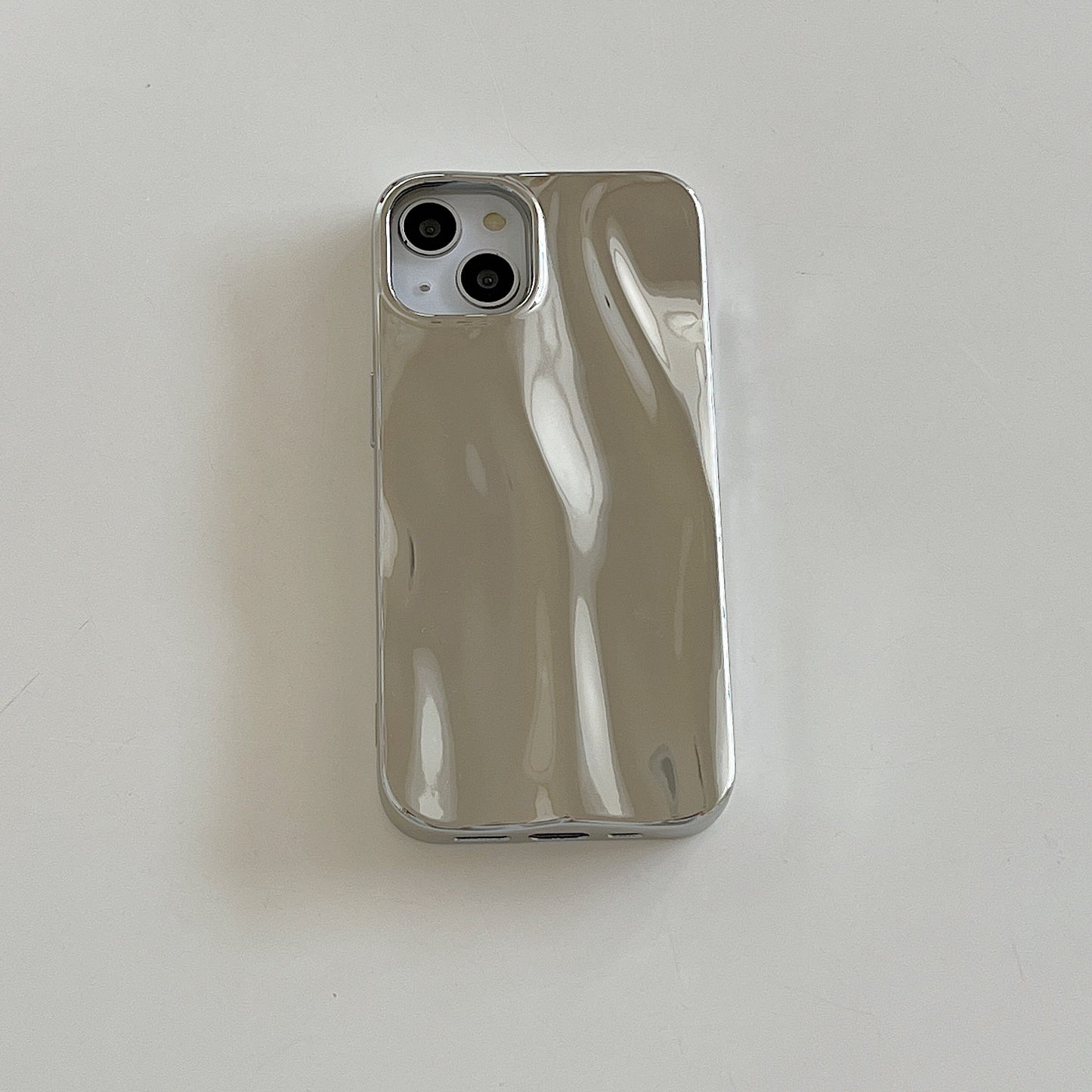 Silver Splash: Electroplating Water Ripple Phone Case with Soft Protective Cover