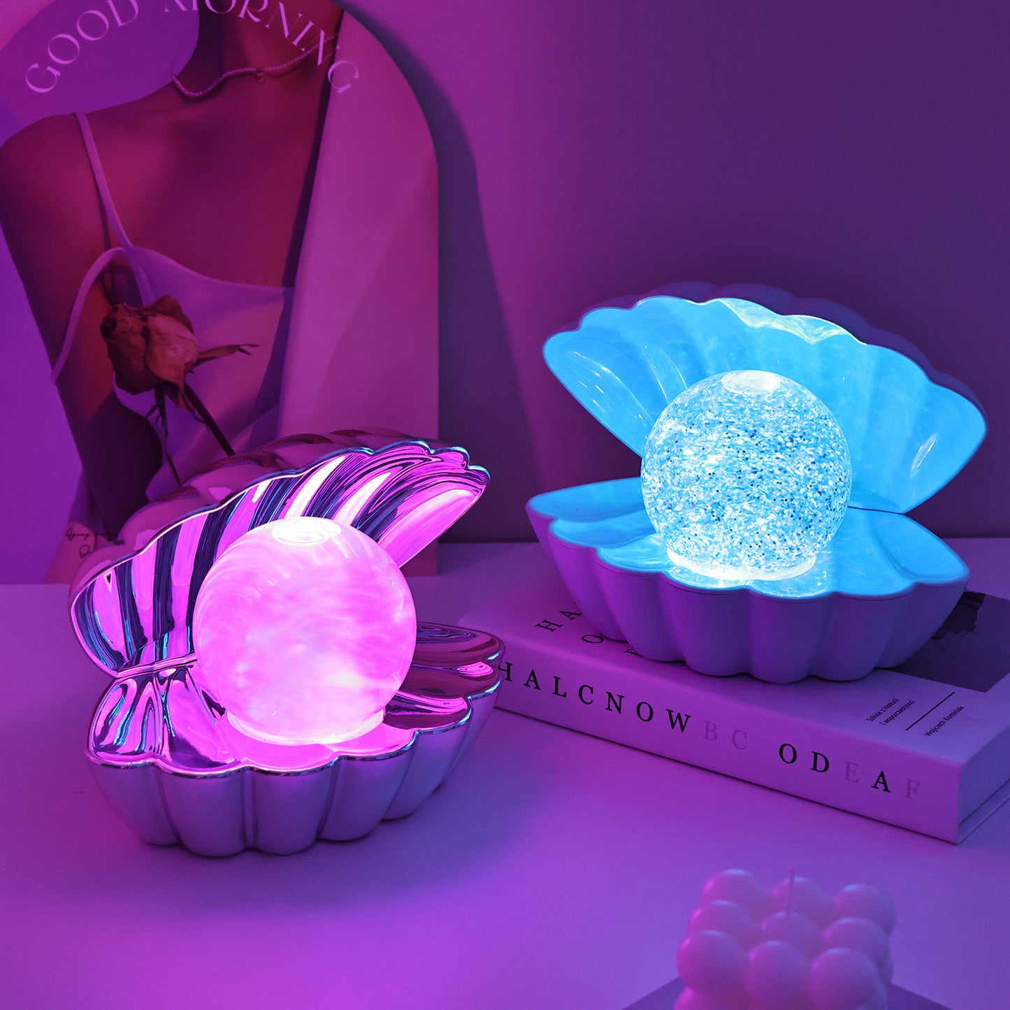 Shell Glow: Neon Ambience Light, Decorative Shell-Shaped Small Night Lamp