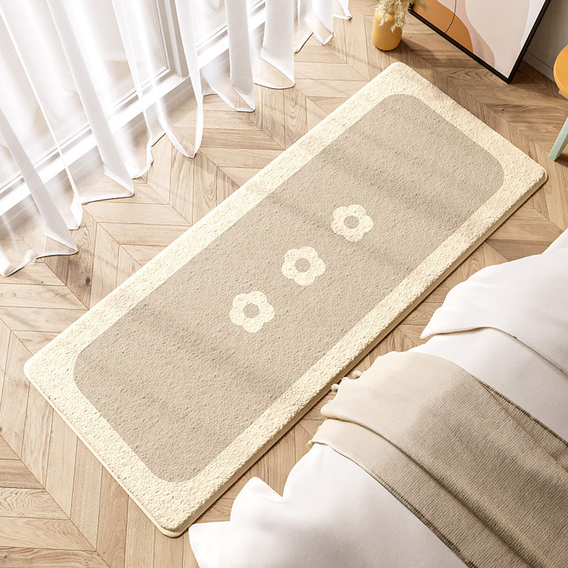 Snug Strip: Charming Bedside Rug for Cozy Bedrooms