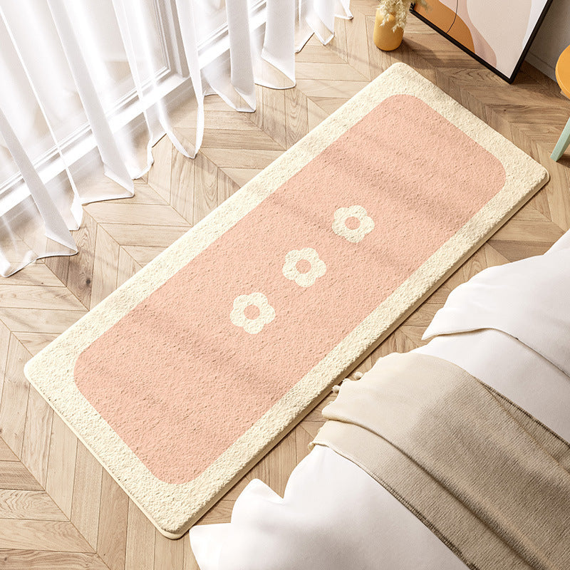 Snug Strip: Charming Bedside Rug for Cozy Bedrooms