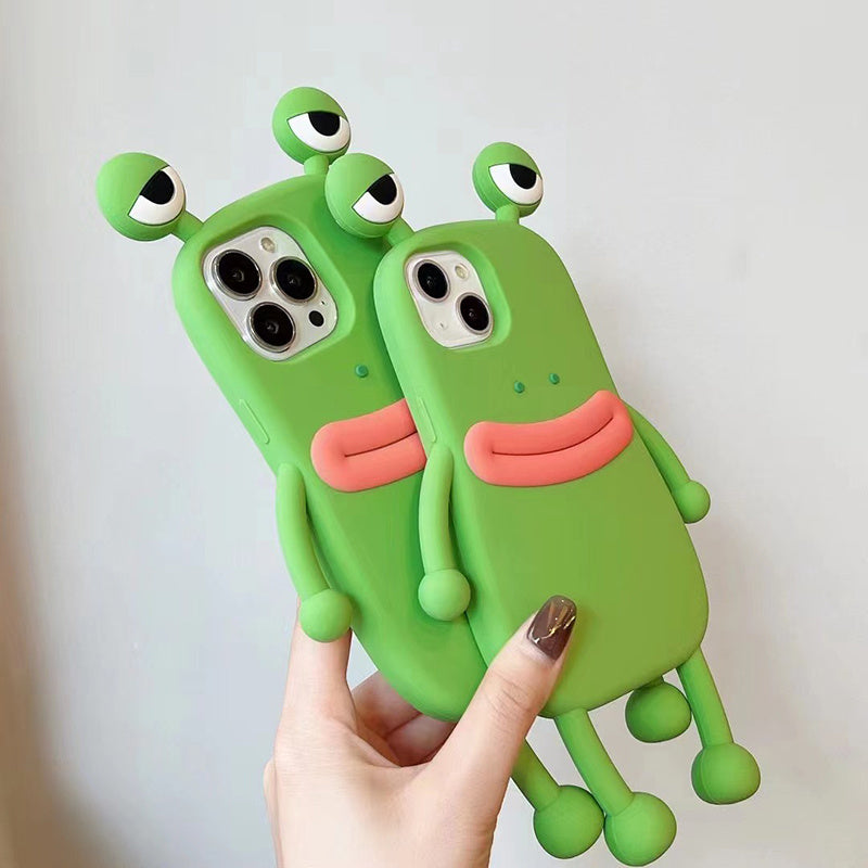 Hoppy Protector: 3D Frog Silicone Phone Case