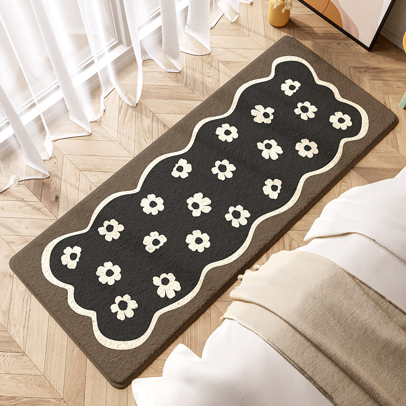 Snug Strip: Charming Bedside Rug for Cozy Bedrooms