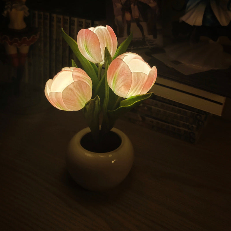 Tulip Twilight: LED Flower Night Light for Romantic Home Decor