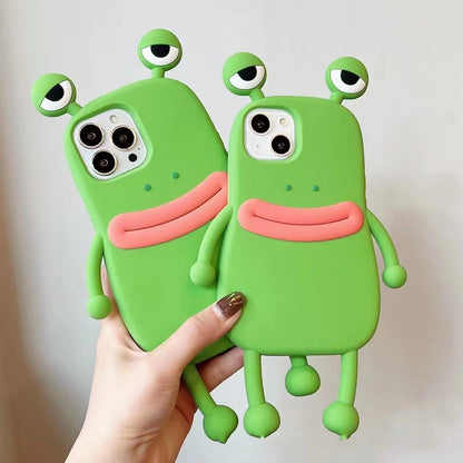 Hoppy Protector: 3D Frog Silicone Phone Case