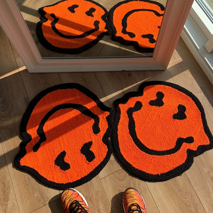 Smiley Step-In: Funky Flocking Non-Slip Entry Door Mat