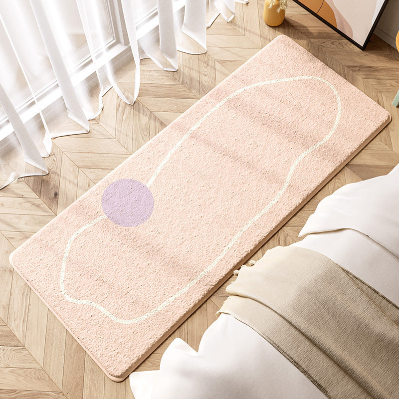 Snug Strip: Charming Bedside Rug for Cozy Bedrooms