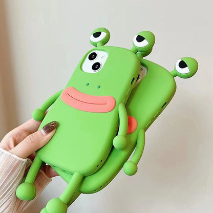 Hoppy Protector: 3D Frog Silicone Phone Case