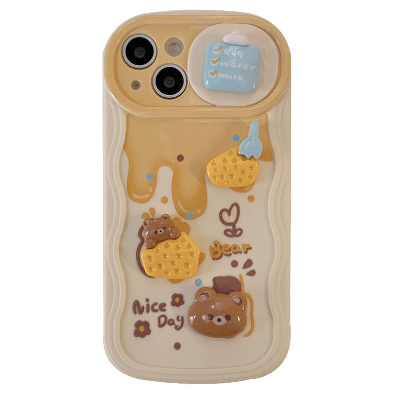 Cheesy Peek-a-Boo: Sliding Window Cheese Bear Phone Case