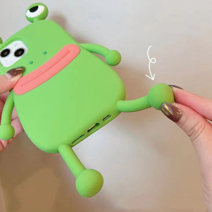 Hoppy Protector: 3D Frog Silicone Phone Case