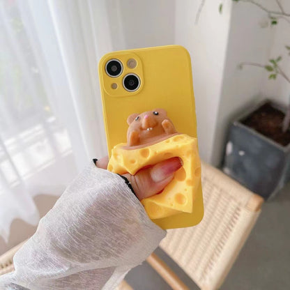 Cheesy Companion: Cute Cheese Mouse Fashion Phone Case