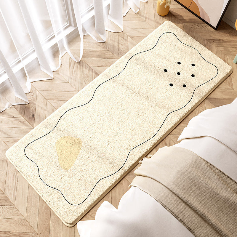 Snug Strip: Charming Bedside Rug for Cozy Bedrooms