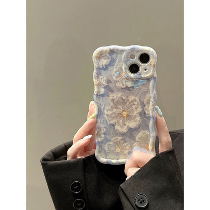 Blossom Blues: Oil Painting Flowers Phone Case