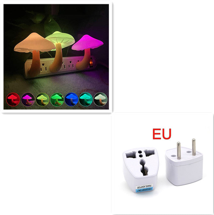 Mushroom Magic: LED Wall Socket Sensor Night Light