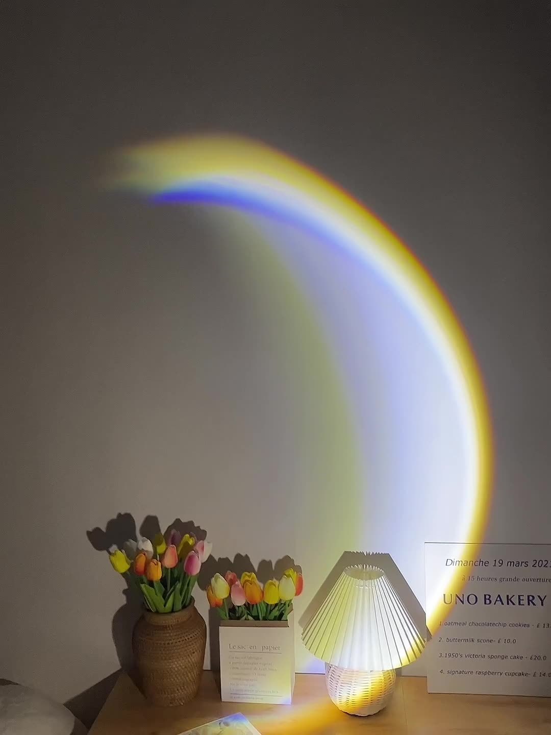 Lunar Glow: Rainbow Neon USB Moon Lamp for Bedroom Ambiance