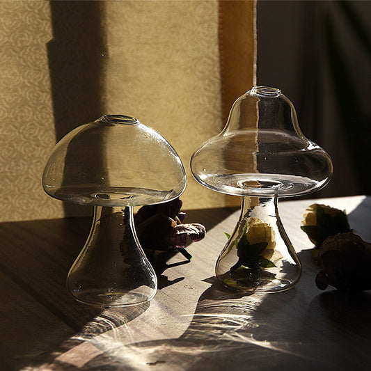 Magic Mushroom: Cute Glass Vase for Hydroponic Plants and Flowers