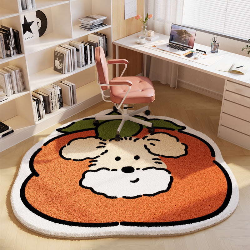 Whimsical Wheel: Cartoon Circular Bedroom Carpet