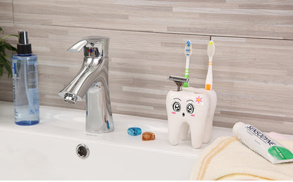 Toothy Grin: Cartoon Tooth-Shaped Toothbrush Holder