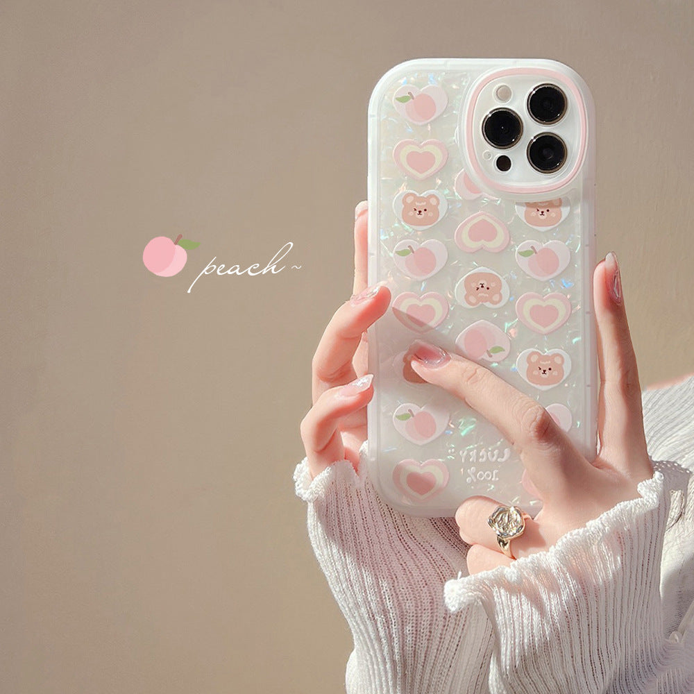 Peachy Keen Bear: Pearl Chain Phone Case