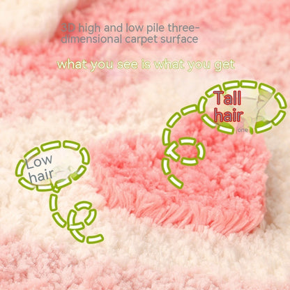 Heartfelt Steps: Plush, Thickened Bedside Carpet with Hearts