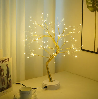 Starry Copper Twinkle: Wire Bedroom Light