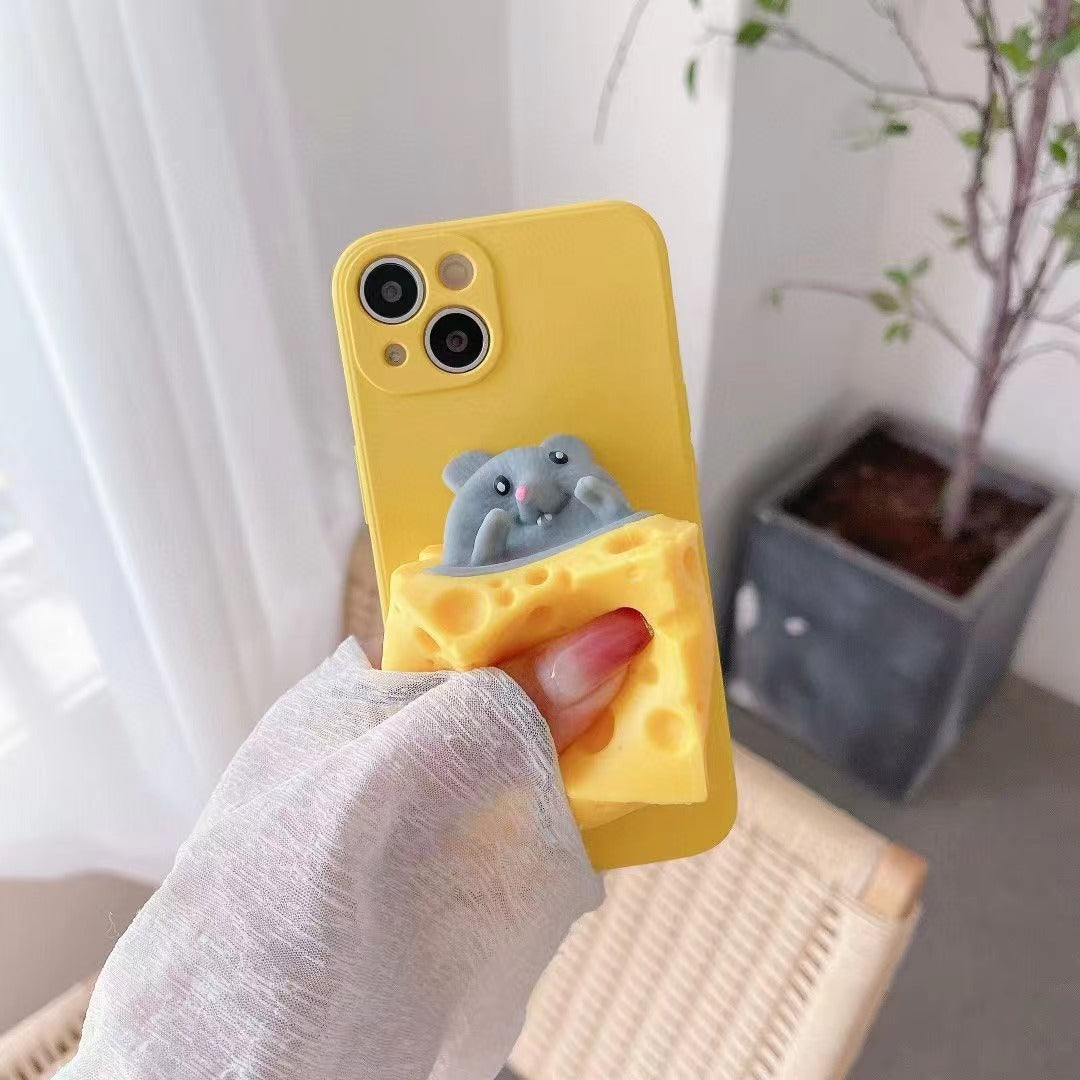 Cheesy Companion: Cute Cheese Mouse Fashion Phone Case