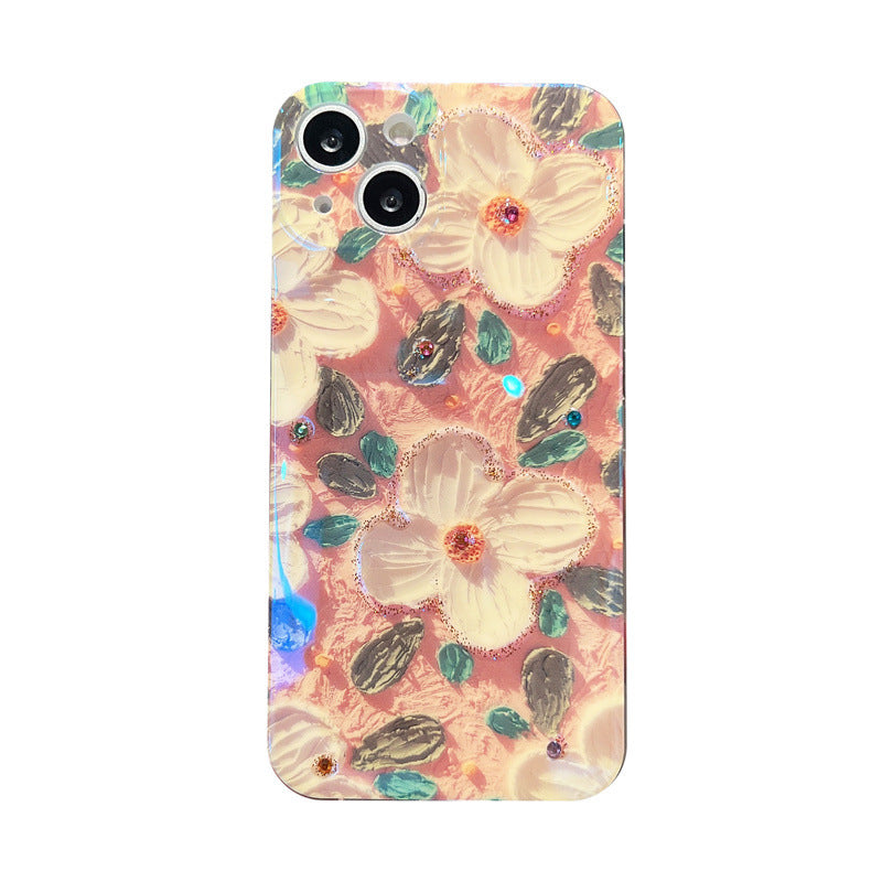 Camellia Charm: Retro Oil Painting Phone Case