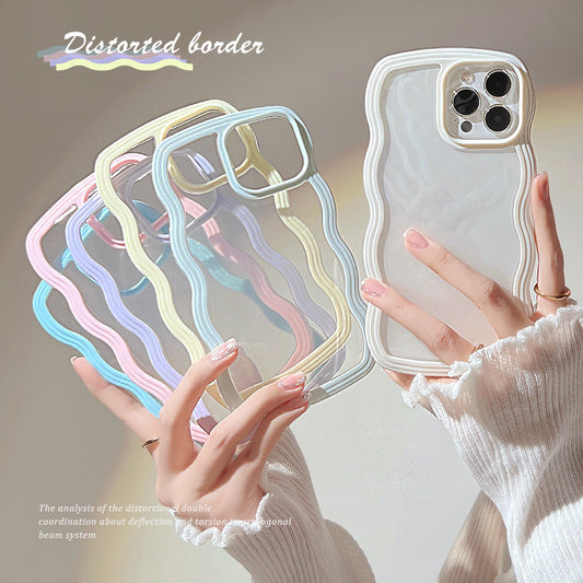 Candy Wave: Simple Solid Color Border Phone Case