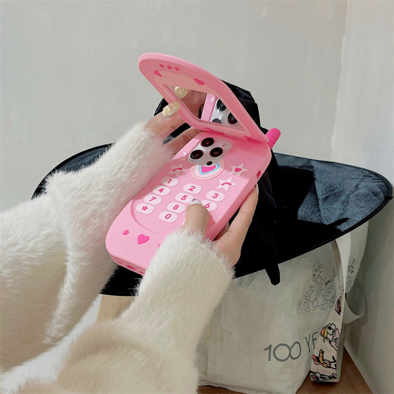 Sweet Talk: Pink Retro Flip Phone Style Case