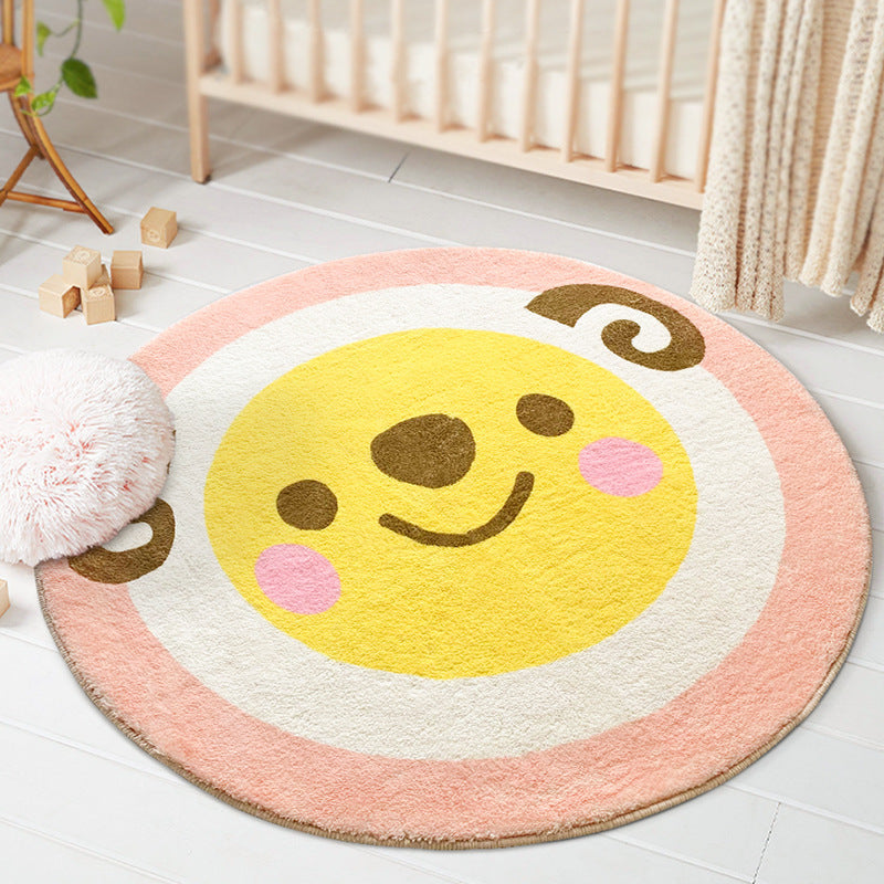 Cozy Circle: Lovely Thickened Round Carpet for Bedrooms