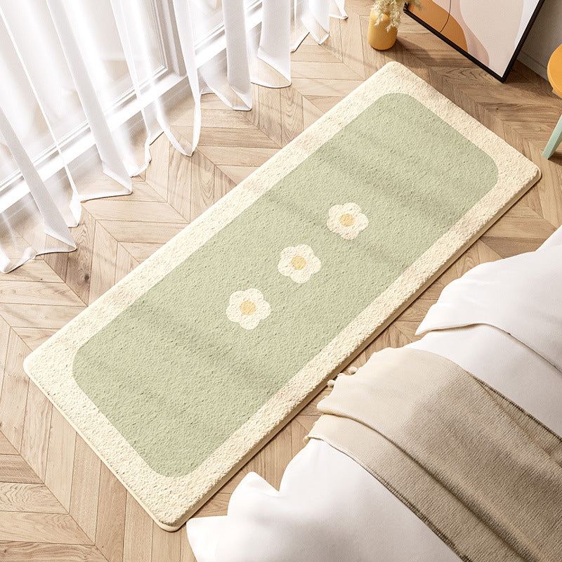 Snug Strip: Charming Bedside Rug for Cozy Bedrooms