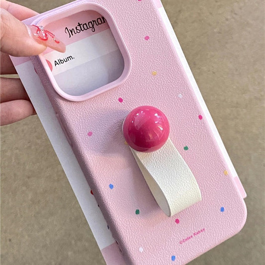 Polka Joy: All-Inclusive Phone Case with Ring Holder